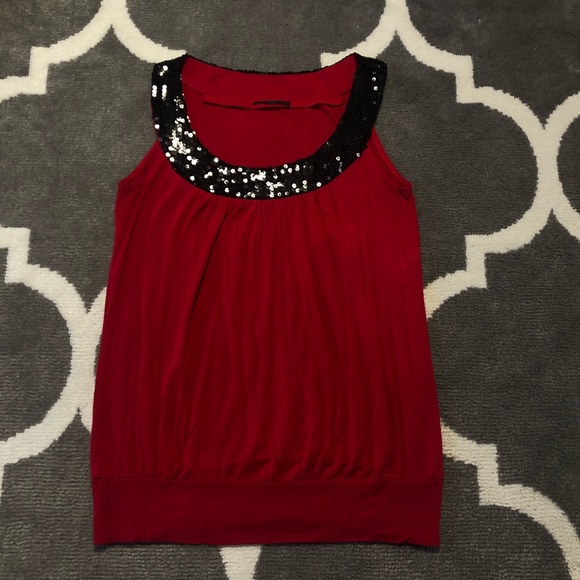 Maurices Tops - Maurices Blouse Womens Small Sequin Collar Red Tank